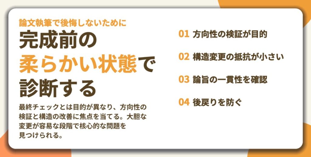 完成前の 柔らかい状態で 診断する