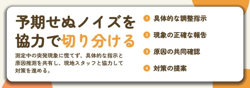 予期せぬノイズを 協力で切り分ける