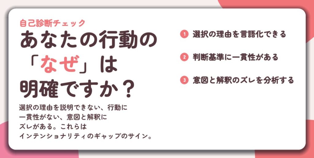 あなたの行動の 「なぜ」は 明確ですか？