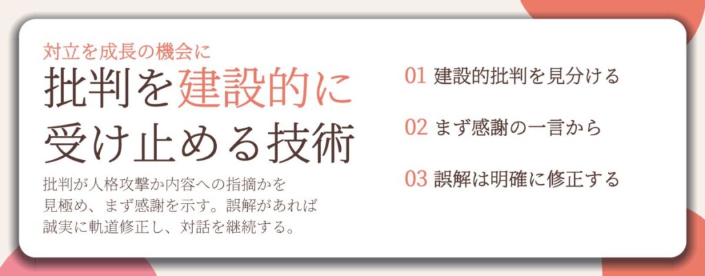 批判を建設的に 受け止める技術