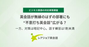 経理や総務でも月1回以上 職場で広がる「不意打ち英会話」の実態と対策のギャップ レアジョブ調査
