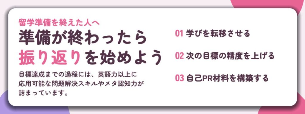 準備が終わったら 振り返りを始めよう。学びを転移させる、次の目標の精度を上げる、自己PR材料を構築する