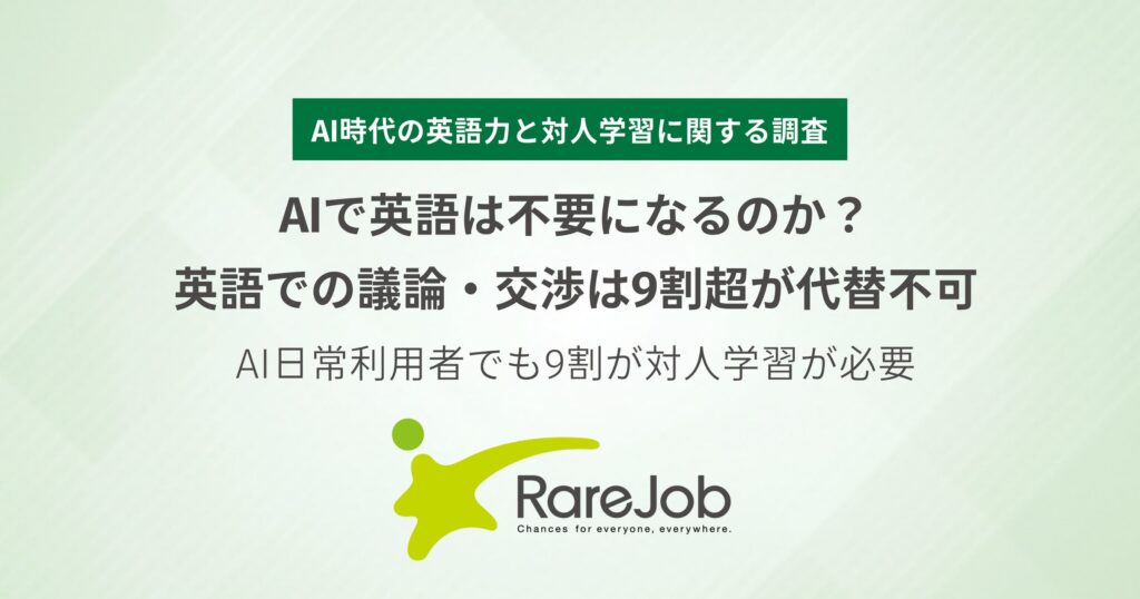 AI時代にビジネス英語は不要？議論・交渉は9割以上がAIで代替不可能と回答 レアジョブ調査